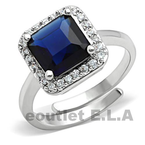 PRINCESS CRT SAPPHIRE CLUSTER RING-5 sizes